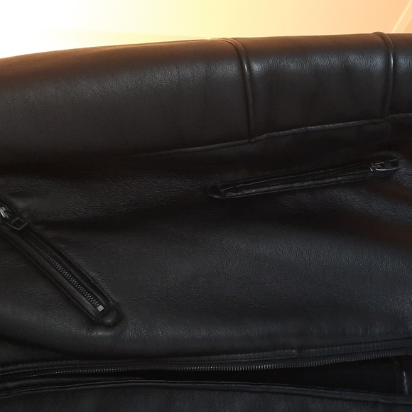 Like New Andrew Marc Faux Shearling Leather Moto Jacket - Picture 8 of 11